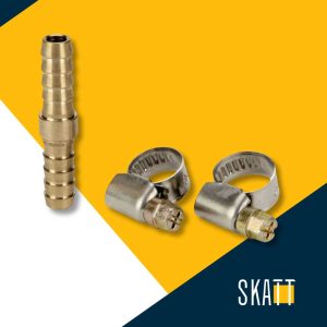 Cijev za povezivanje crijeva Ø 9mm s 2 obujmice