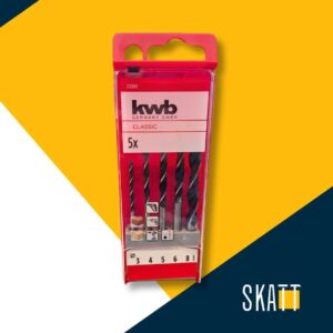 SK0025259 KWB Set svrdla za drvo 3-8 mm, 5/1, CV čelik, 1/4″ šesterokutni prihvat